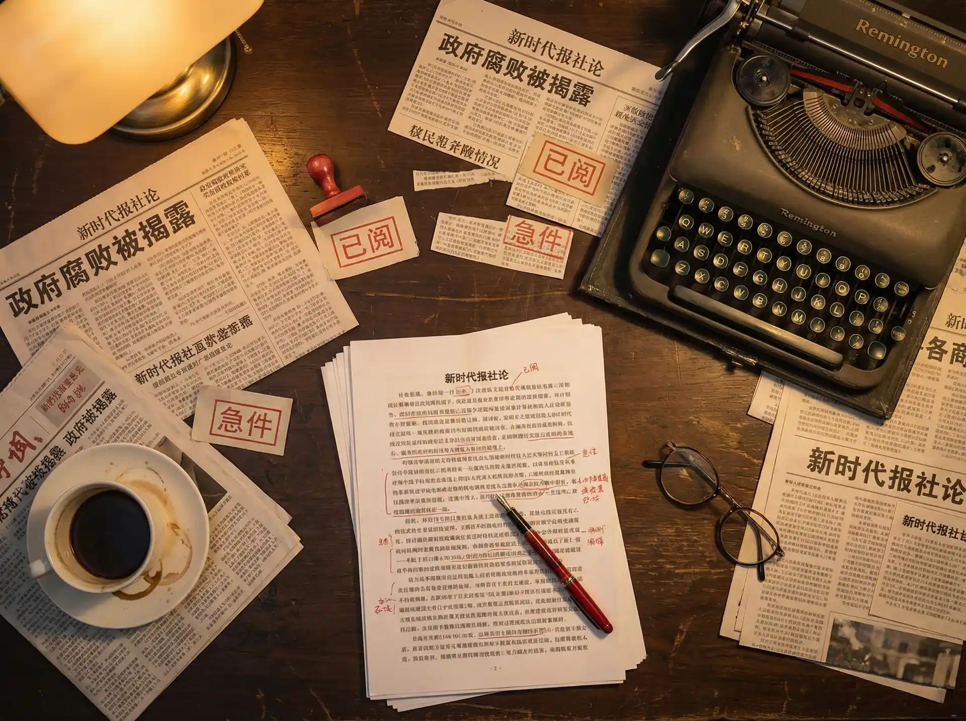 五一吃瓜网 - 报社编辑部工作场景